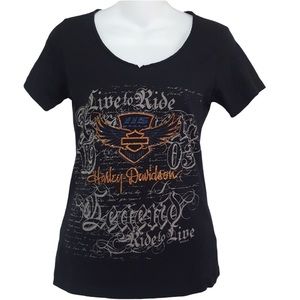 HARLEY DAVINSON top black size:XS